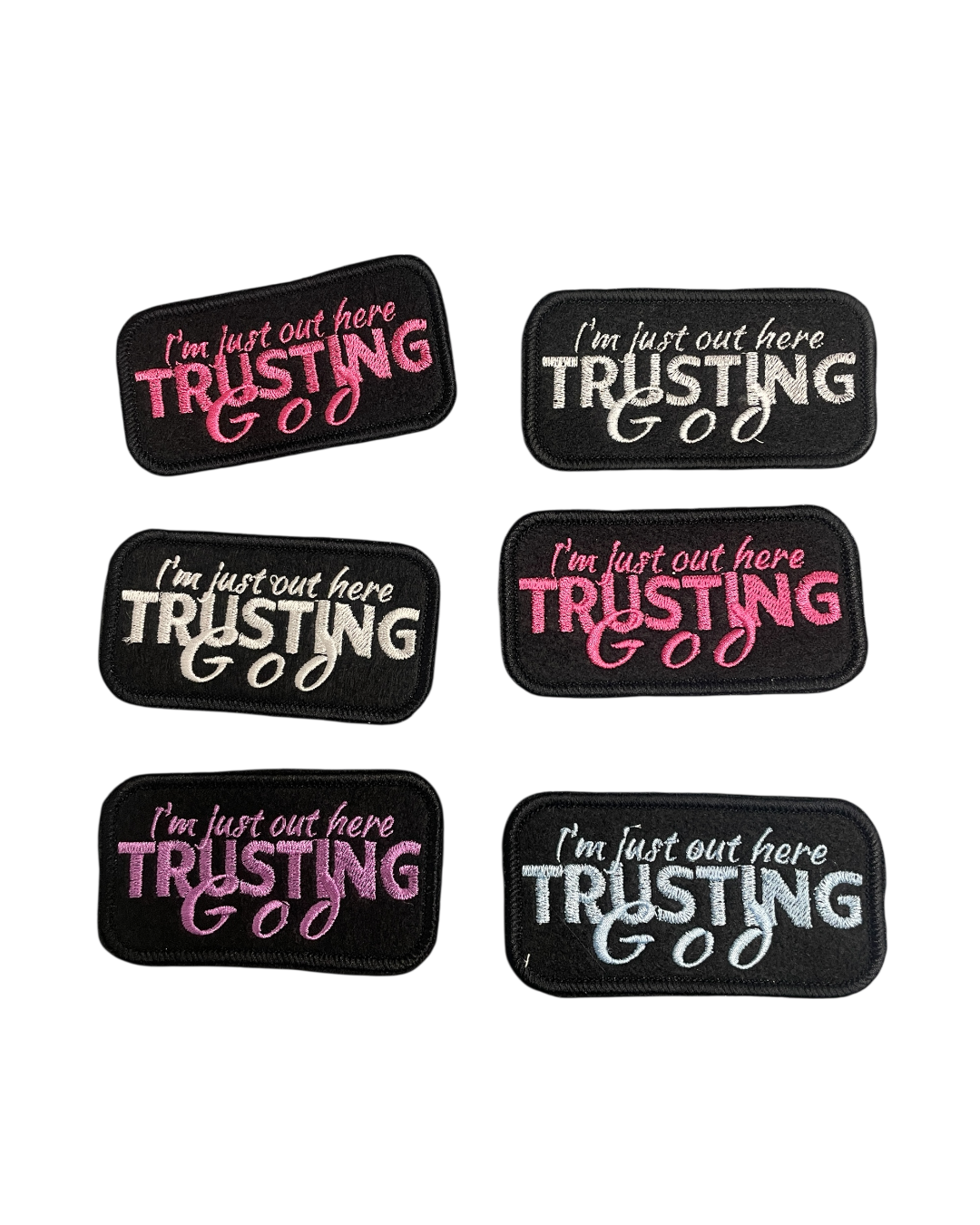I’m just out here trusting God iron on patches embroidery decal - Image 3