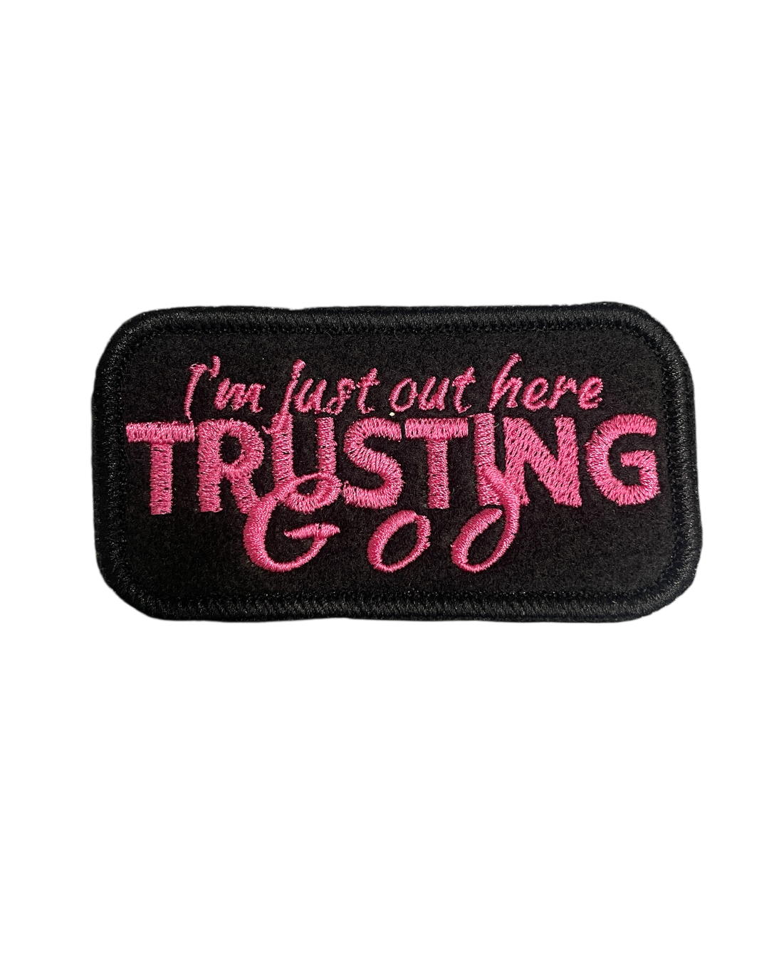 I’m just out here trusting God iron on patches embroidery decal - Image 4