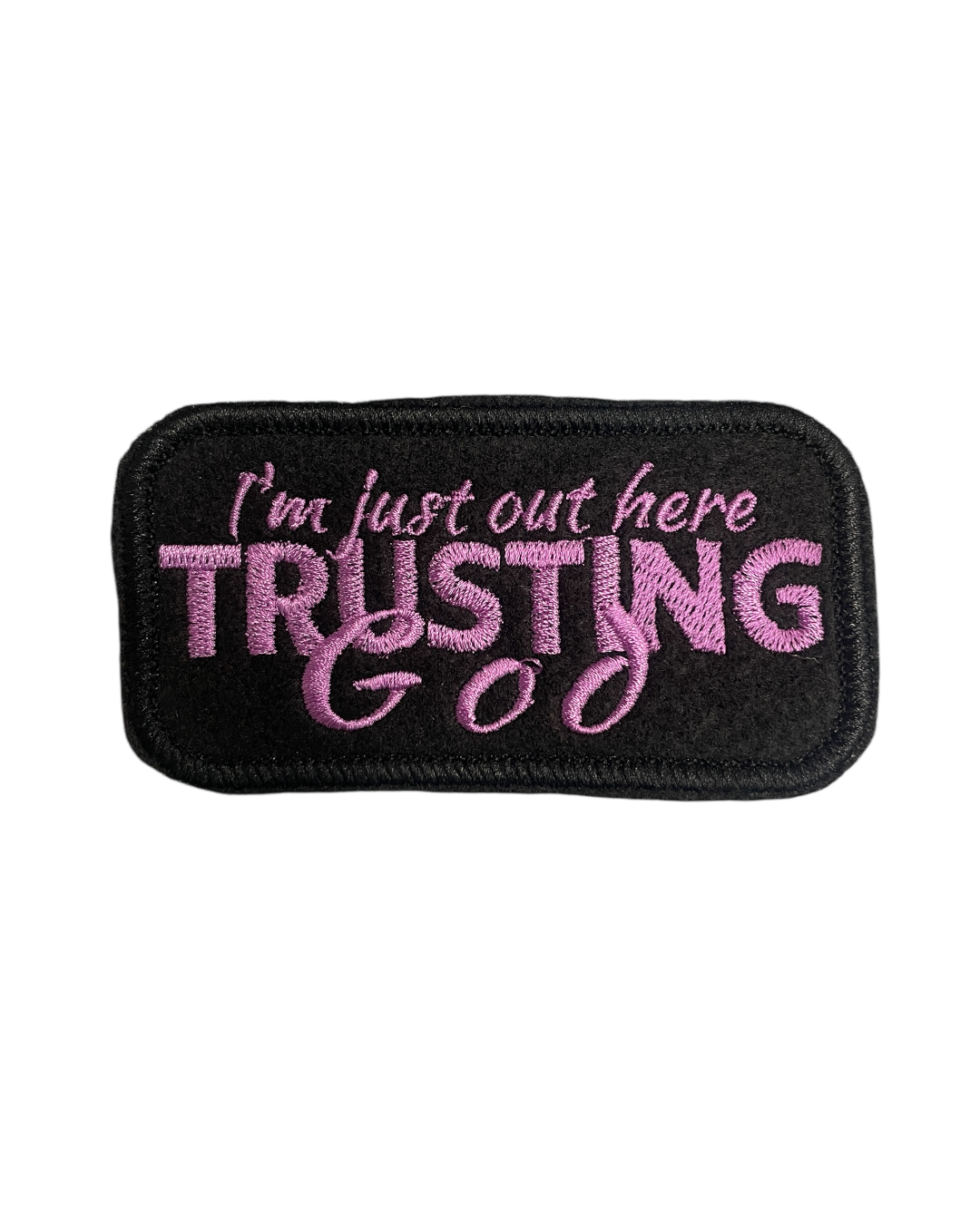 I’m just out here trusting God iron on patches embroidery decal - Image 5