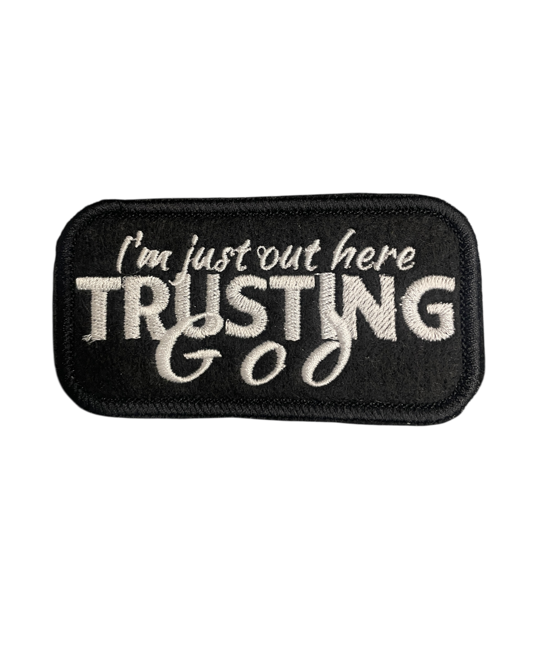 I’m just out here trusting God iron on patches embroidery decal - Image 6