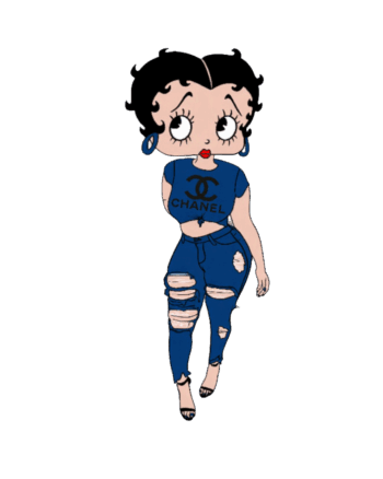 Denim Betty melanin boop heat transfers