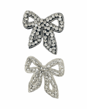 Rhinestone bow beaded patches