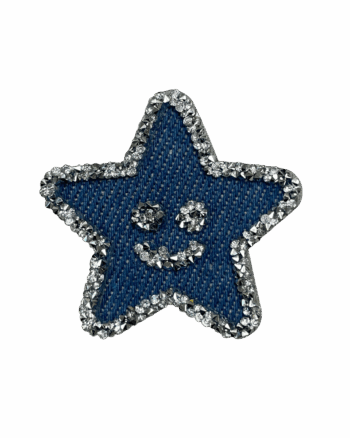 Small Denim star iron on rhinestone patches for t-shirt sweater jackets