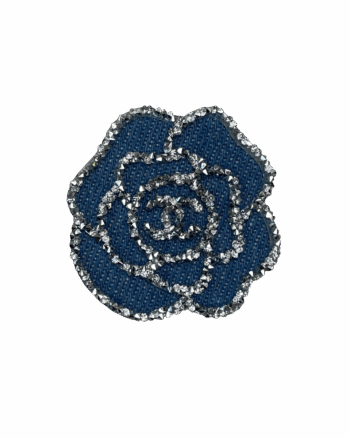 Small Denim flower iron on rhinestone patches for t-shirt sweater jackets