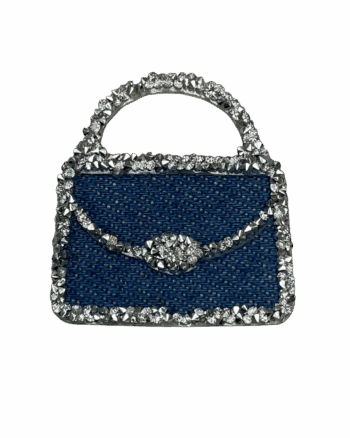 Small bag flower iron on rhinestone patches for t-shirt sweater jackets