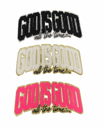 God is good glitter chenille Patches