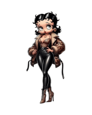 Black pants sexy fashion betty boop transfers