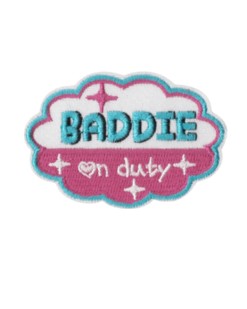 Baddie on duty iron on patches