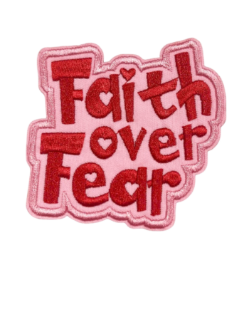 Faith over fear iron on patch 2