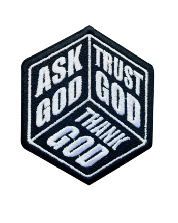 Ask god cube iron on patch