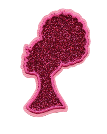 Black afro silhouette iron on melanin patches