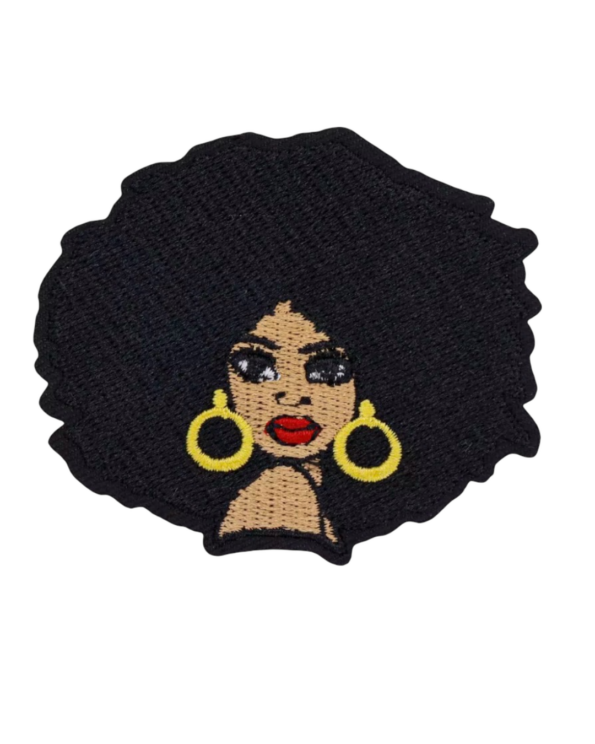 Big afro iron on melanin patches