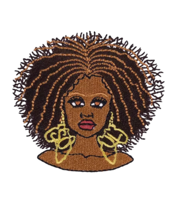 Black curly afro iron on melanin patches