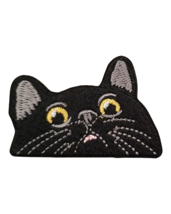 Black peeking cat iron on patches