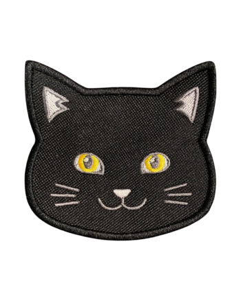 Black happy cat iron on patches