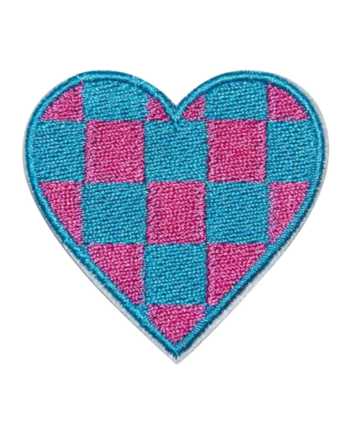 Checkered Heart iron on patches