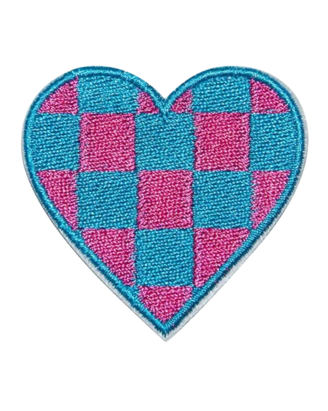 Checkered Heart iron on patches