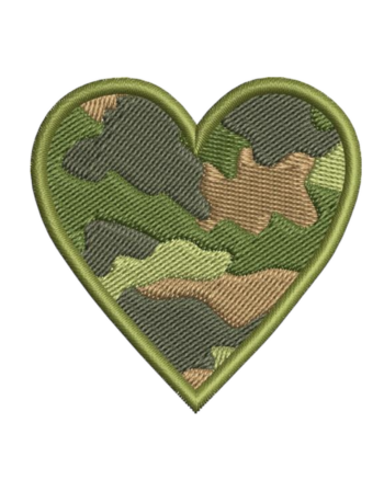 Camo heart iron on patches