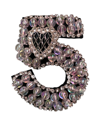 Number 5 beaded patches