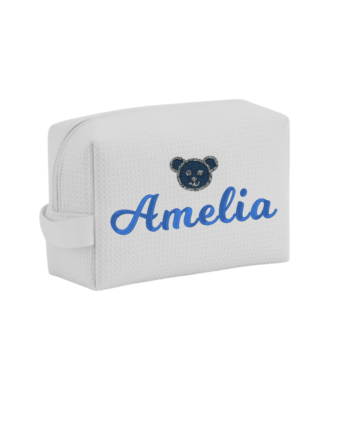 Classic Monogram Text Waffle Pouch Personalized Waffle Cosmetic Bag - Image 4
