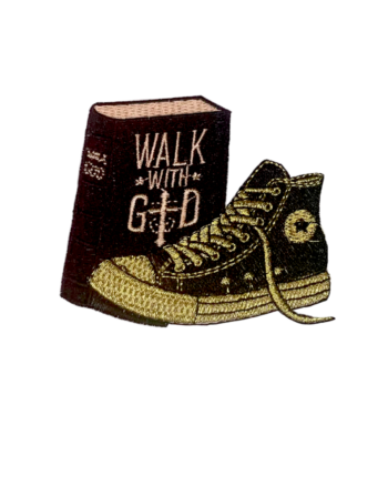 Walk with god iron on patch