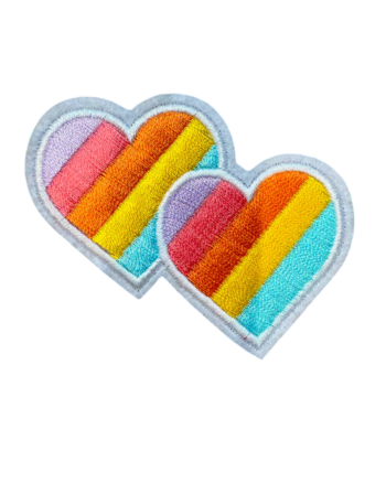 Double Heart iron on patches