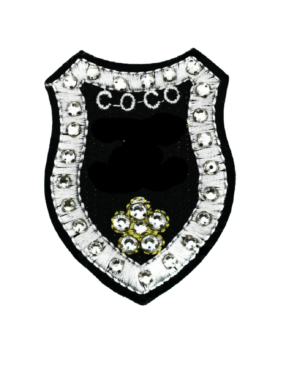 Coco rhinestone badge patches