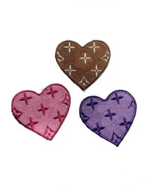 Embroidery iron on heart patches