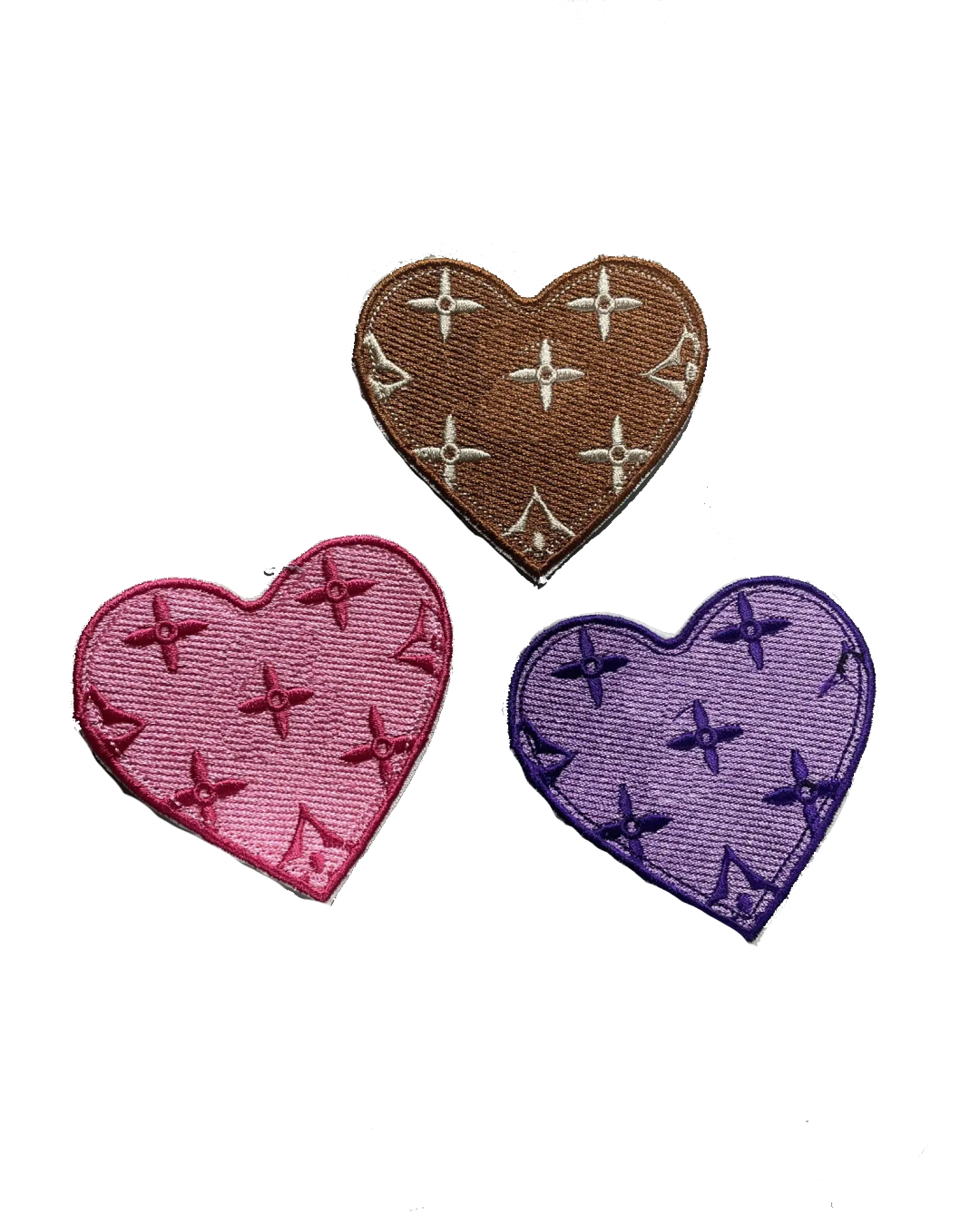 Embroidery iron on heart patches