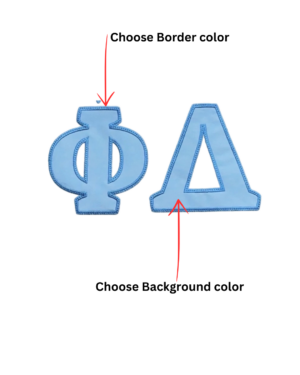 Custom Greek letter embroidery patch