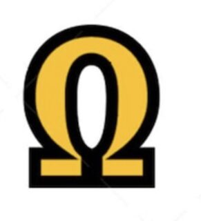 Custom Greek letter embroidery patch - Omega