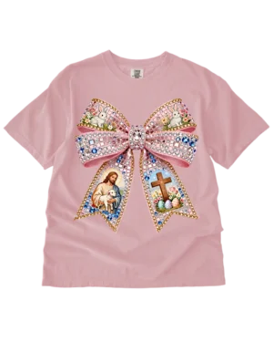 Easter Bow Faux Rhinestones DTF TRANSFER