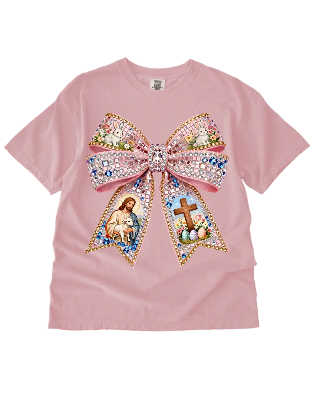 Easter Bow Faux Rhinestones DTF TRANSFER