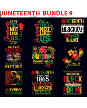9pcs Bundle Juneteenth heat transfers 2