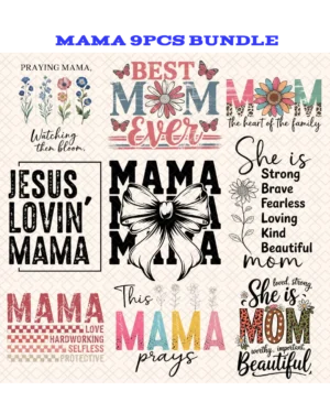 9Pcs bundle Mama DTF transfers 5