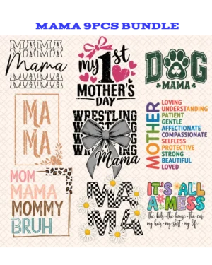 9Pcs bundle Mama DTF transfers 4