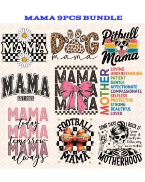9Pcs bundle Mama DTF transfers 3