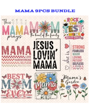 9Pcs bundle Mama DTF transfers 2
