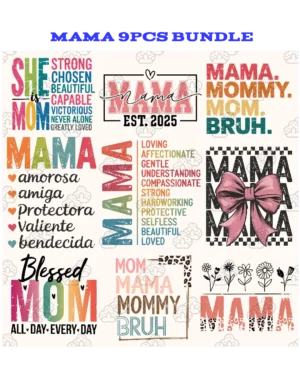 9Pcs bundle Mama DTF transfers