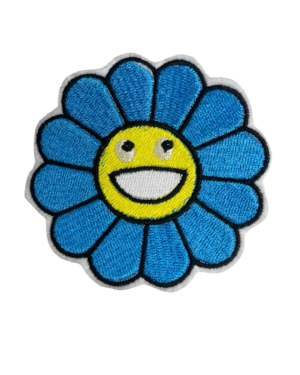 Flower Smiley iron on embroidery patches