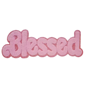 Pink glitter pink blessed chenille Patches
