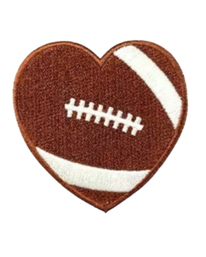 embroidered football iron on patch close up