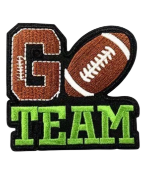 Go Team iron on football patches